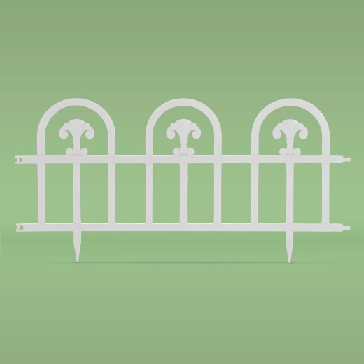 Plastic Garden Border Fence for Flower Beds, White, 60 × 30 cm