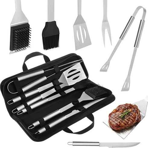 KAMINER Grillwerkzeug-Set aus Edelstahl, 6-tlg. im robusten Etui