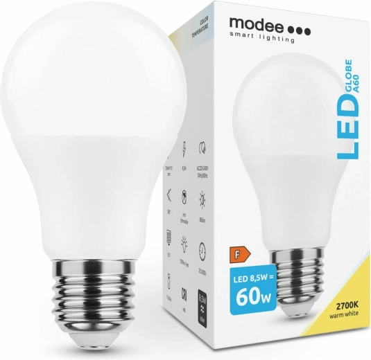 Modee Smart Lighting LED-Glühlampe A60 8,5 W E27, 806 lm, warmweiß