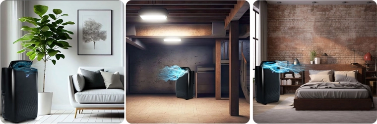 Utilisation toute l’année : refroidissement, chauffage, déshumidification et ventilation