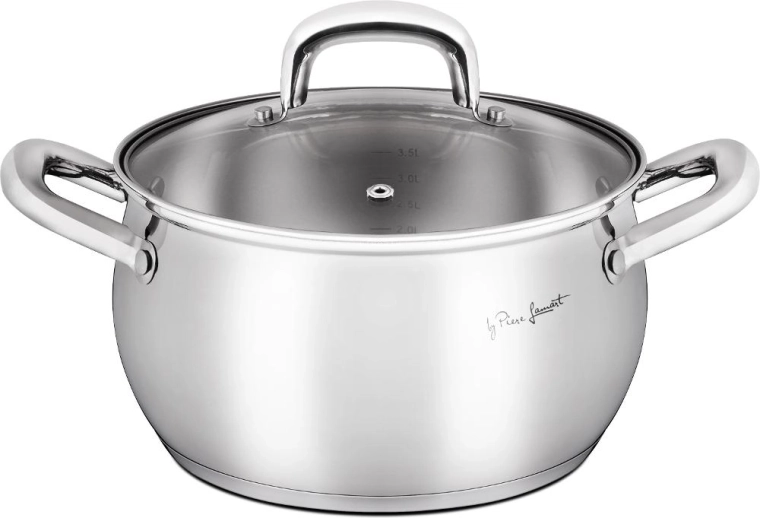 Lamart Shape Edelstahl-Kochtopf mit Deckel, 4,4 l