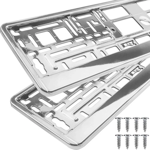 Set of 2 Silver License Plate Frames XTROBB