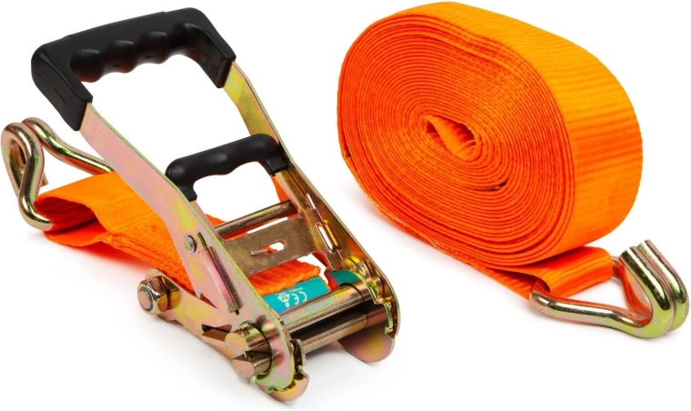 Tie-Down Strap with Ratchet 10 m x 50 mm, Load Capacity 2500 kg