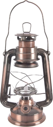Lanterne LED décorative en verre, cuivrée 25 cm