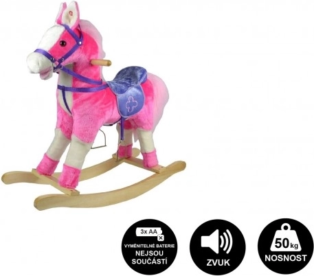 Plush rocking unicorn 71 cm with sound and movement – Pink