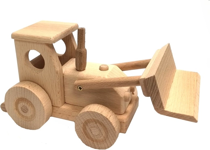 Houten tractor met blad