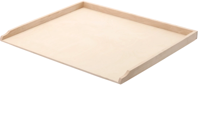 Holz-Backbrett 61 × 51 cm mit erhöhten Rändern