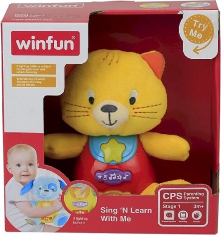 Chaton en peluche interactif avec mélodies et lumières