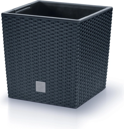 Cache-pot Rato Low avec insert 20 cm anthracite