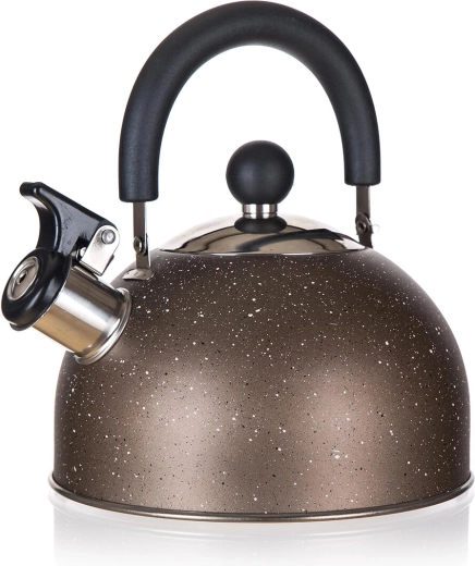 Edelstahl-Teekessel 1,7 l GRANITE Brown mit Pfeife