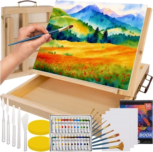 Art painting set with case and easel