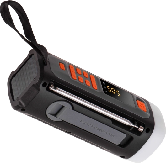 Trois sources d’alimentation : solaire, manivelle et USB‑C