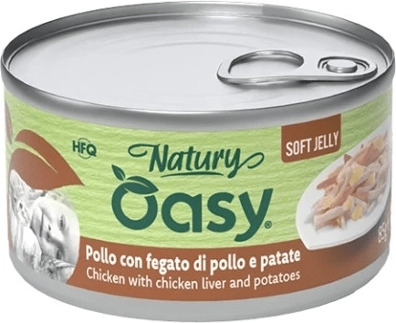 Oasy Natury delicate jelly chicken with liver and potatoes 85 g