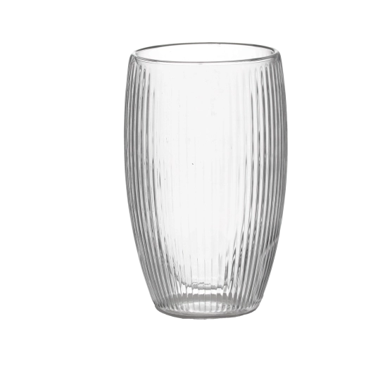 Set geribbelde dubbelwandige glazen 440 ml, 2 stuks