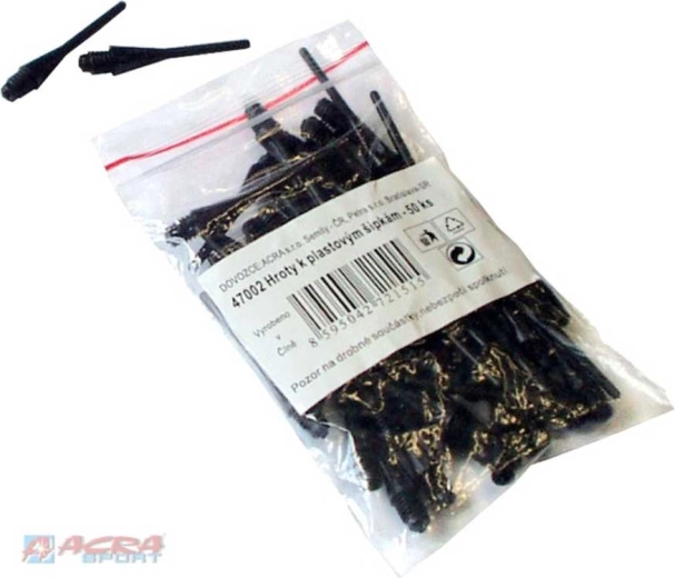 Acra reserve plastic punten voor darts 4 mm zwart (50 stuks)