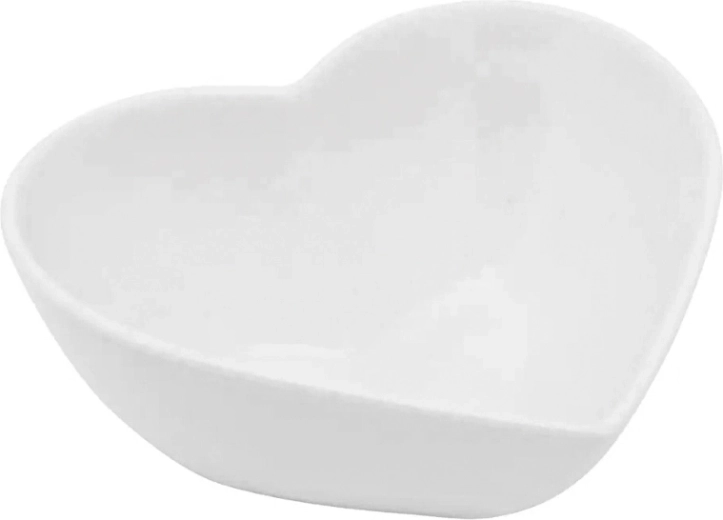 Regular porcelain heart-shaped bowl, cream, 13 cm, 300 ml