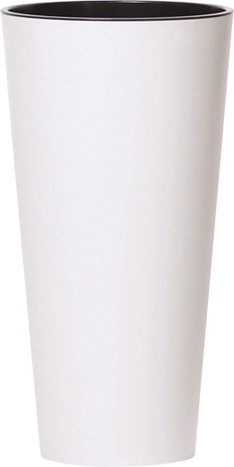 Pot de fleurs Tubus Slim avec insert 30 cm blanc mat