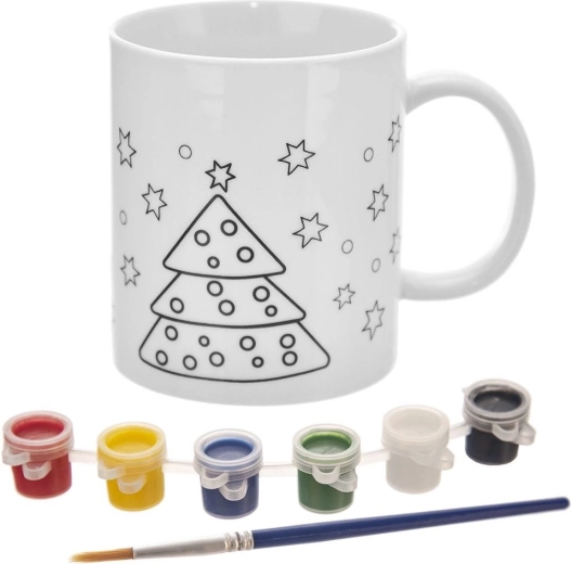 Porcelain mug for painting with a Christmas motif, 350 ml