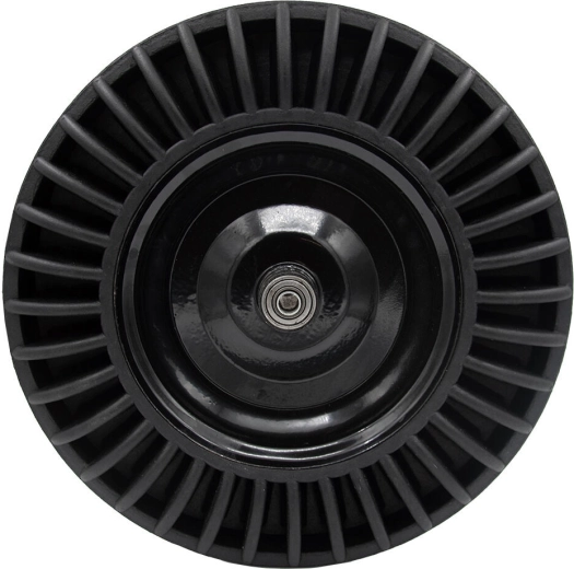 Replacement wide solid wheel for a wheelbarrow