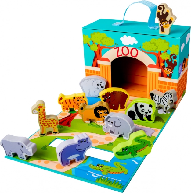 Bino travel suitcase with animals for the zoo