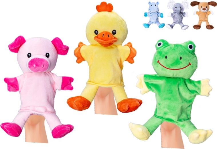 Pluchen handpop dier 25 cm voor baby’s en kinderen