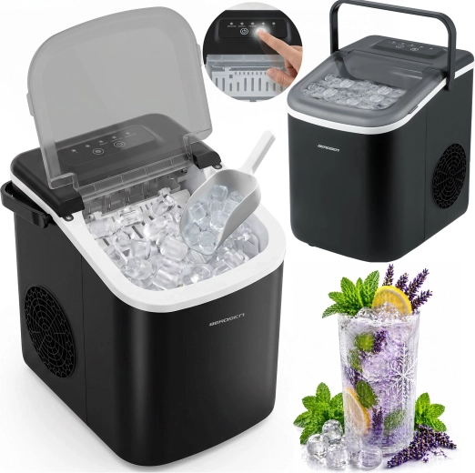 Berdsen Ice Cube Maker, Black, 1.1 L, 12 kg/24 h