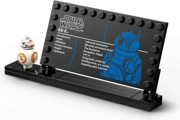 Collectible display stand with info plaque