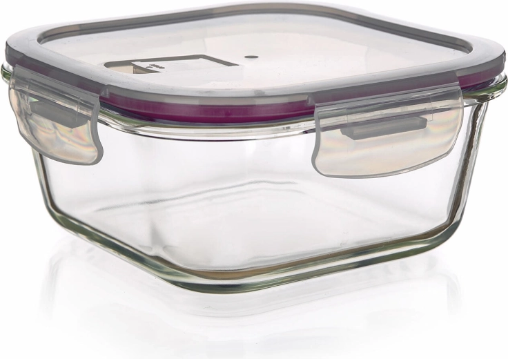 Boîte en verre pour aliments Banquet Lora 300 ml avec couvercle bordeaux
