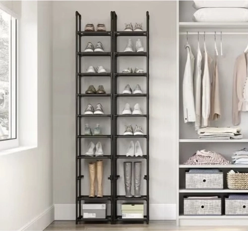 Saves space and holds up to 10 pairs of shoes