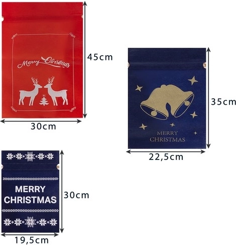 8 kerstzakjes in 3 formaten