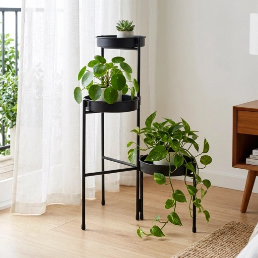 Sturdy iron construction in black