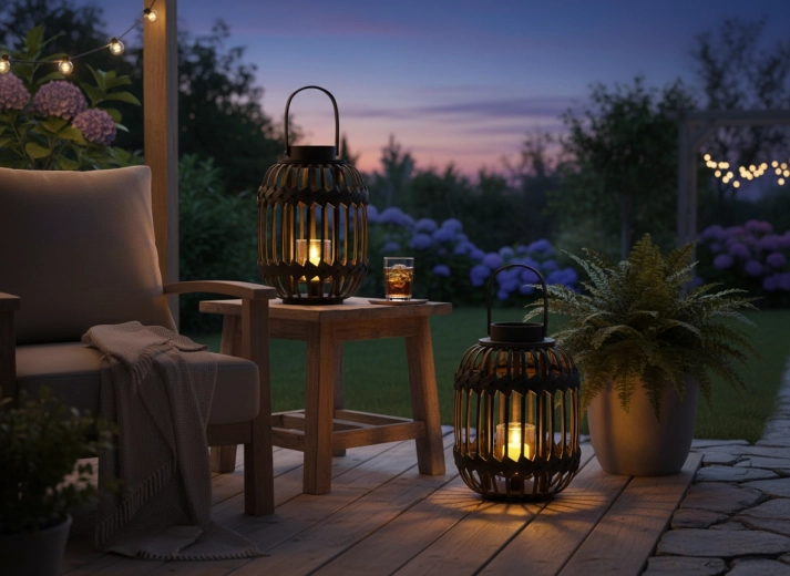Tragbare Laterne für Zuhause und Terrasse