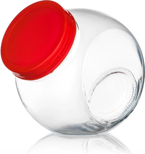 Wallibuck II glazen pot met rood schroefdeksel 1,65 l