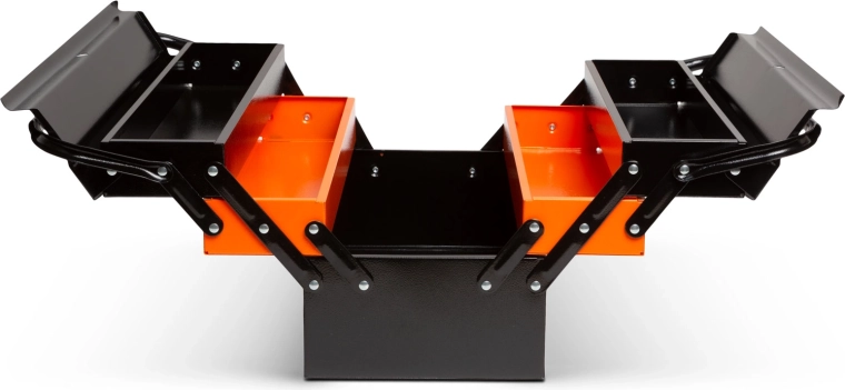 Metalen gereedschapskoffer met harmonica-opening 430 × 210 × 200 mm