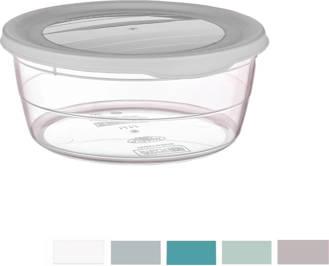 Ronde kunststof bewaardoos Trend 0,7 l, mix van kleuren