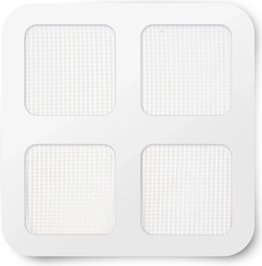 Self-adhesive repair patches for insect screens, white, 10 × 10 cm, 4 pcs