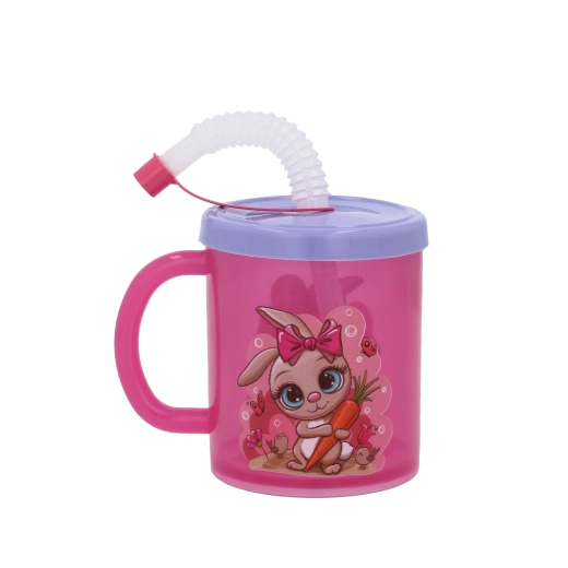 Integrated straw with hygienic cap