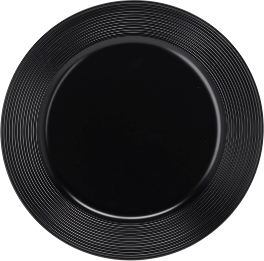 Zwarte ronde onderbord/placemat met ribbels 33 cm