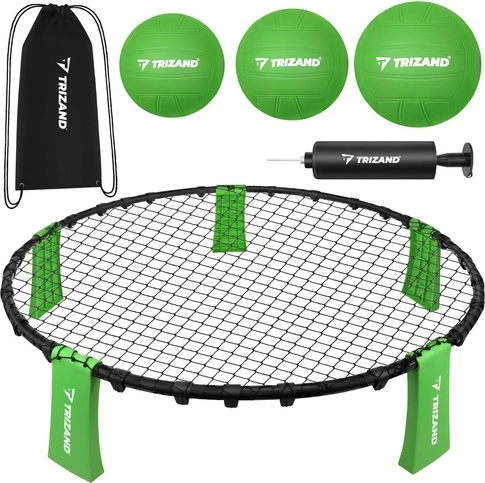 Trizand roundnet – mini-volleybalset 90 cm met 3 ballen en pompje