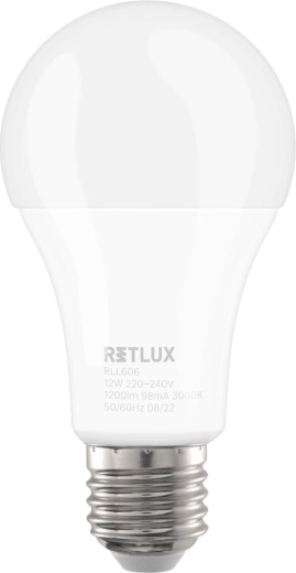 Ampoule LED RETLUX RLL 606 A60 E27 12 W blanc chaud