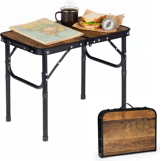MultiGarden folding camping table 60 × 40 cm in a suitcase design, old oak