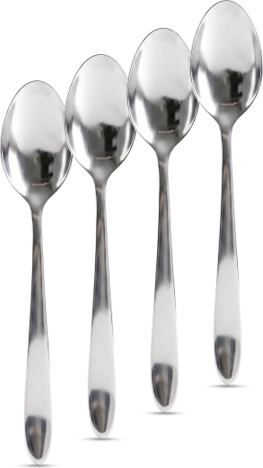 Set of stainless steel soup spoons, 4 pcs