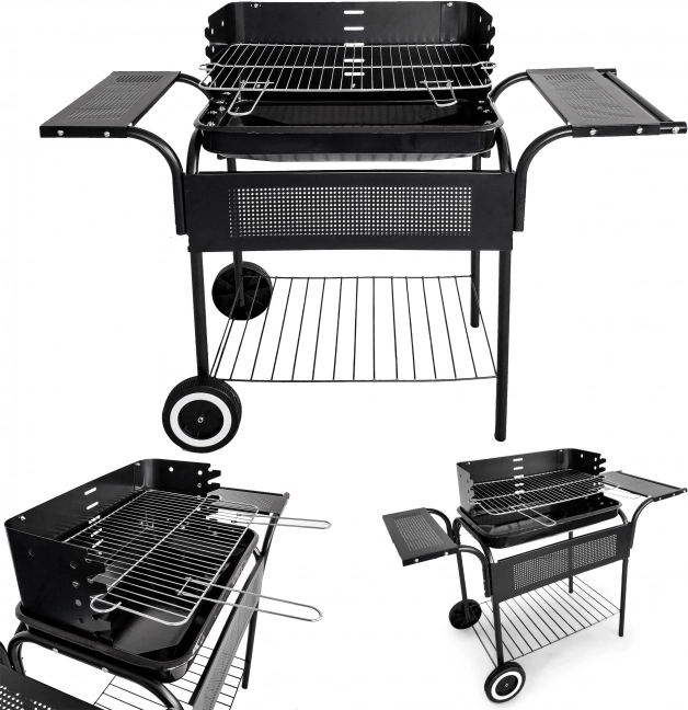 Garden grill with metal shelves and adjustable grate by MultiGarden