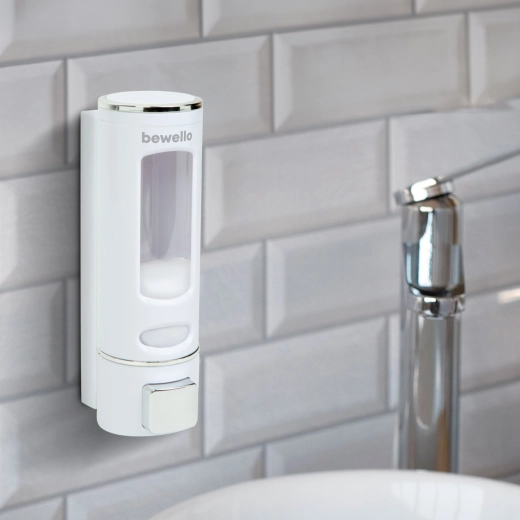 Witte wandgemonteerde handzeepdispenser 400 ml