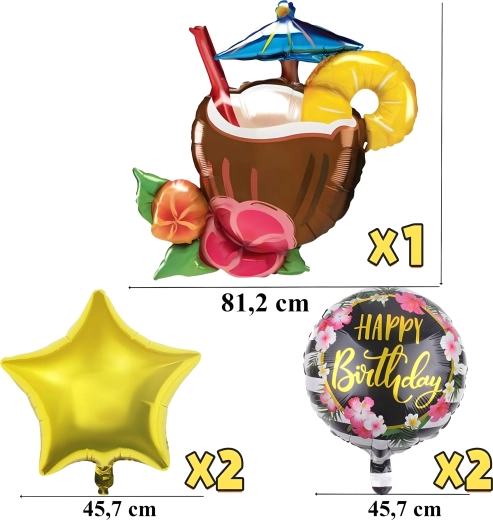 Ensemble de ballons Aloha pour anniversaire et fête hawaïenne, 5 pcs