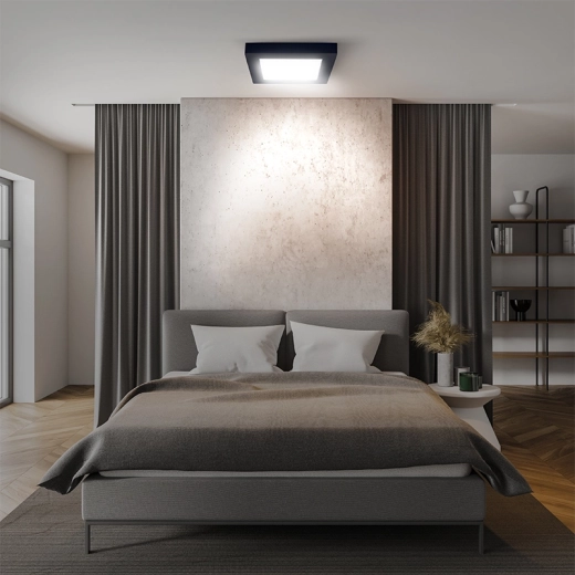 Opbouwmontage en compact vierkant ontwerp