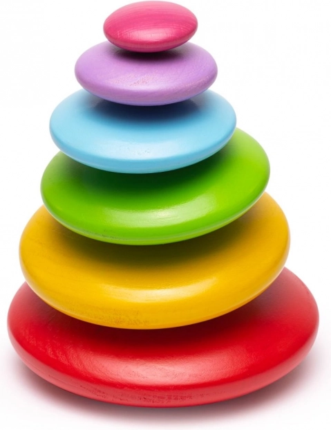 Balancerende gekleurde houten keien