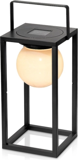 Solarlantaarn LED voor in de tuin, zwart, 15 × 15 × 30 cm