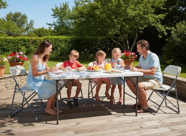Spacious tabletop for 4–6 people