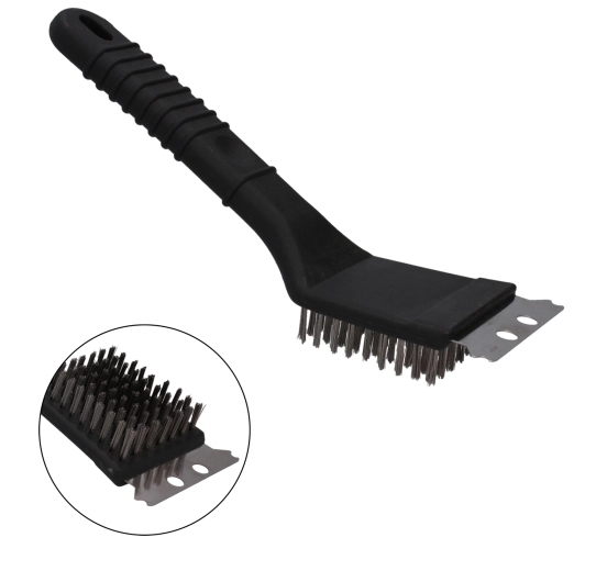 Grill brush and scraper